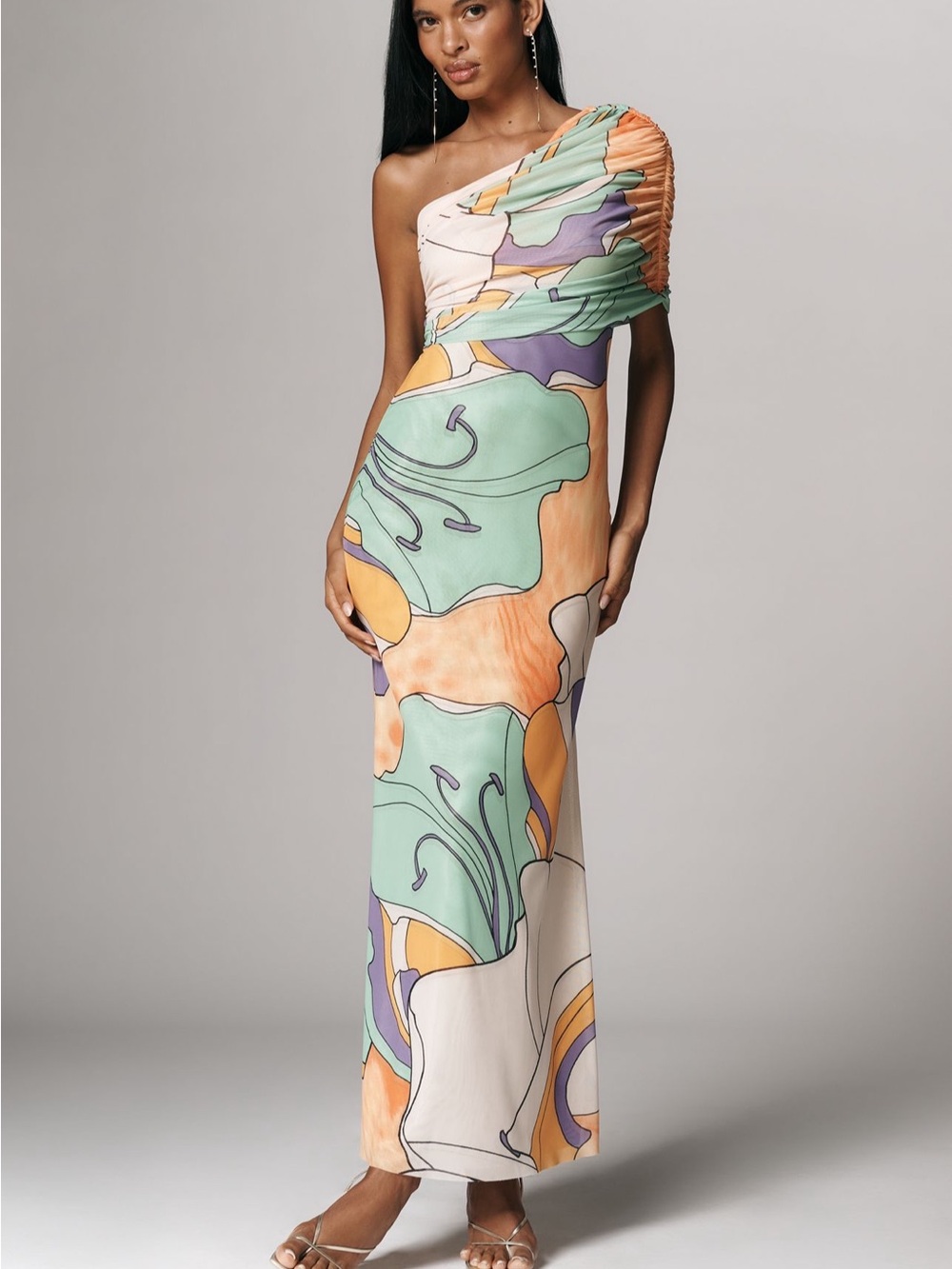 AFRM MIRABEL ONE-SHOULDER MAXI DRESS